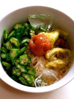 焼き茄子とオクラのぶっかけそうめん-レシピのメイン写真