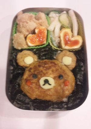 キャラ弁?ハンバーグでリラックマ?-レシピのメイン写真