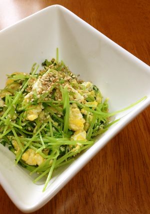 【つくれぽ100件】5分で豆苗の炒り玉子-レシピのメイン写真