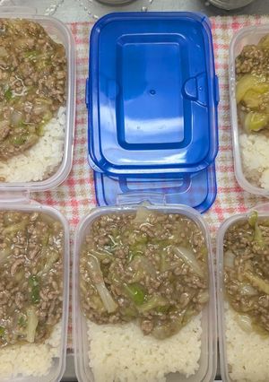 生姜入り豚挽き肉と白菜餡掛けつくおき弁当-レシピのメイン写真