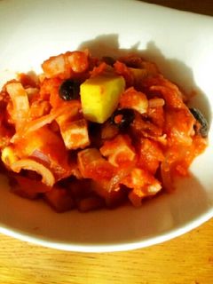 秋野菜とベーコンの簡トマトソース煮込み♪-レシピのメイン写真