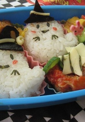 ハロウィンおばけ弁当（幼稚園）（キャラ弁-レシピのメイン写真