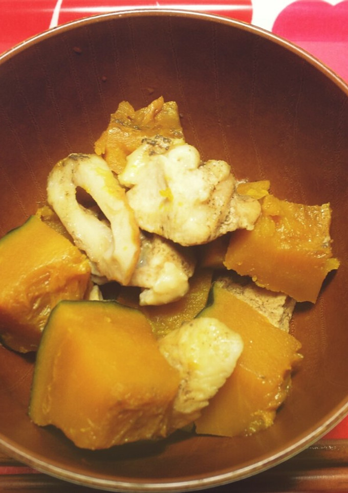 **かぼちゃと鶏肉の煮物**-レシピのメイン写真
