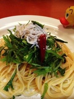 しらすと水菜のペペロンチーノ♪-レシピのメイン写真