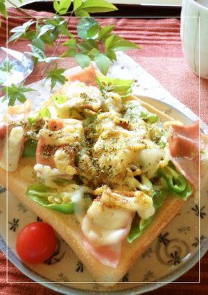 しし唐とベーコンのカレー風味トースト-レシピのメイン写真