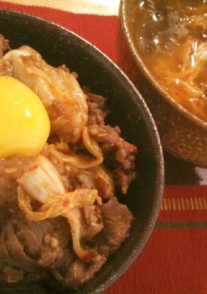 １つで２品）牛キムチ丼がクッパに早変わり-レシピのメイン写真