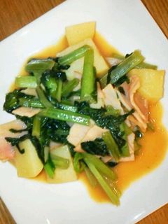 小松菜とジャガイモ味噌バター-レシピのメイン写真