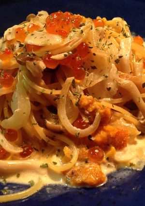 ウニとイクラの和風クリームパスタ-レシピのメイン写真