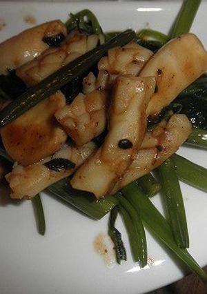 パパっと！イカと空芯菜の豆鼓醤炒め-レシピのメイン写真