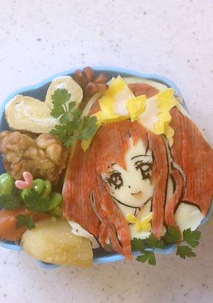 プリキュアのキュアエースのキャラ弁♪♪-レシピのメイン写真