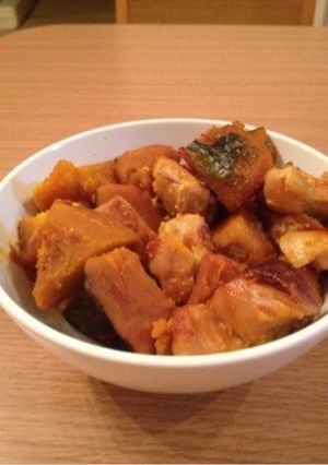 キムチ風味のかぼちゃの煮物-レシピのメイン写真