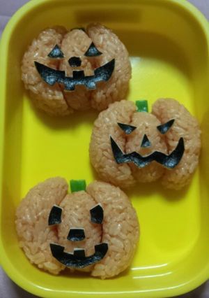 キャラ弁☆ハロウィンかぼちゃ三兄弟-レシピのメイン写真