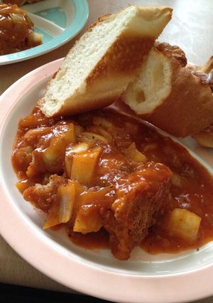 手抜きトマト煮込み風ランチ-レシピのメイン写真