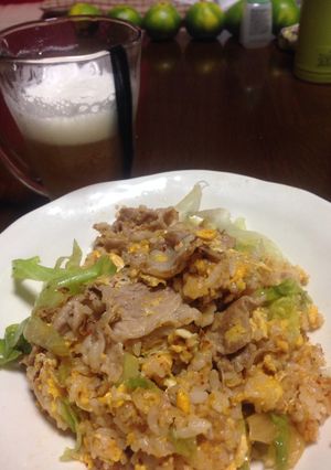男の 豚キムチレタス玉子チャーハン-レシピのメイン写真
