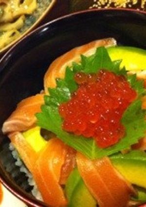 手抜きの日のサーモン親子丼-レシピのメイン写真