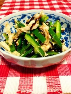ピーマンとムネ肉の塩昆布和え-レシピのメイン写真