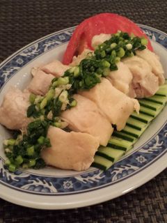 簡単中華前菜 蒸し鶏ネギソースがけ♪-レシピのメイン写真
