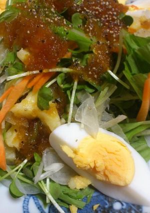 簡単♪水菜と玉ねぎのしゃっきしゃきサラダ-レシピのメイン写真