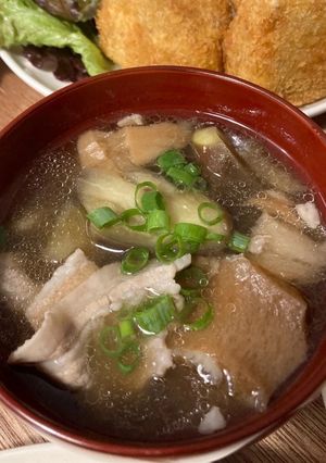 ナスと豚肉 お麩の田舎風あんかけ汁-レシピのメイン写真
