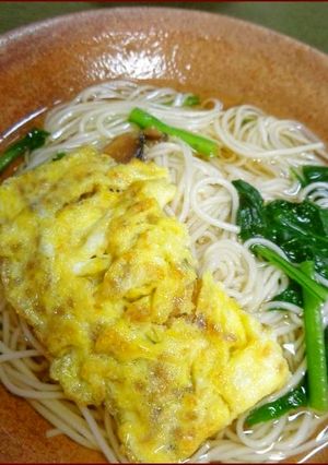 オムレツのせ温麺-レシピのメイン写真