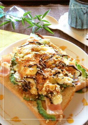 ゴーヤ×ベーコンの和カレートースト-レシピのメイン写真