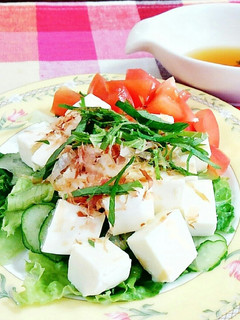 レタスときゅうりの豆腐サラダ♪-レシピのメイン写真