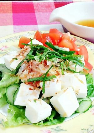レタスときゅうりの豆腐サラダ♪-レシピのメイン写真