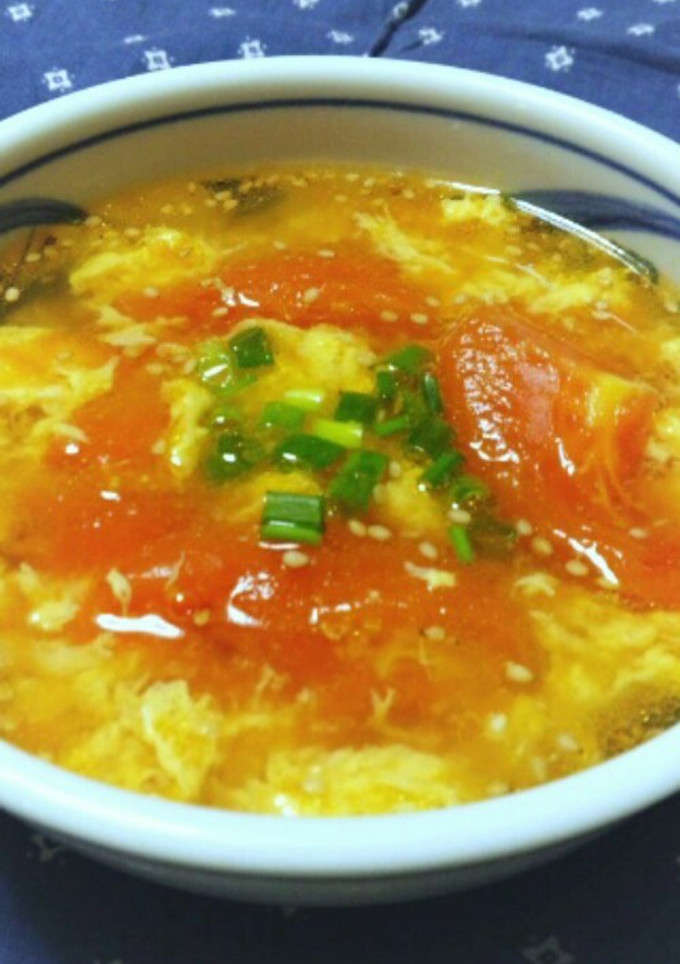 ごま油香る☆トマトと卵の中華スープ-レシピのメイン写真