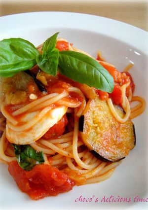 トマトと茄子とモッツアレラチーズのパスタ-レシピのメイン写真