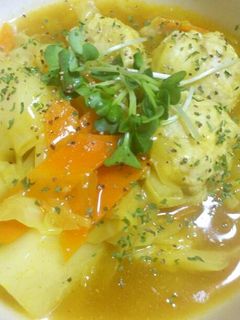 簡単♪蓮根入り鶏団子のカレースープ-レシピのメイン写真