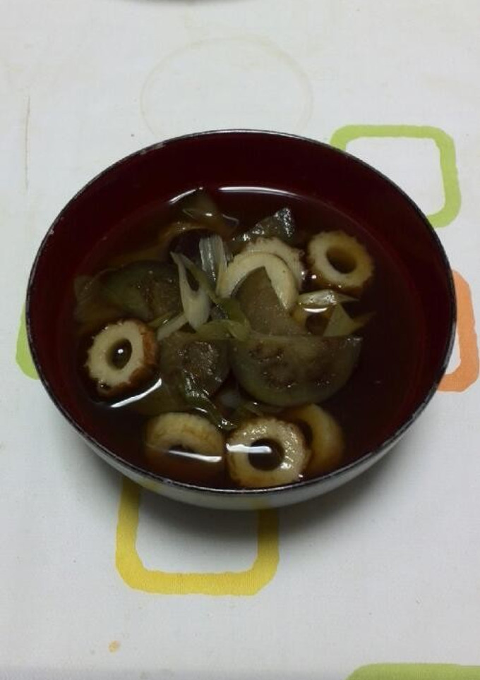 茄子とちくわの味噌汁-レシピのメイン写真