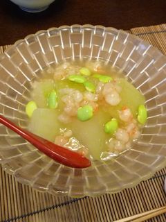 翡翠色☆冬瓜の海老餡かけ-レシピのメイン写真