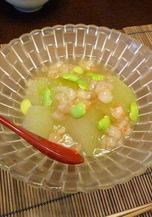 翡翠色☆冬瓜の海老餡かけ-レシピのメイン写真