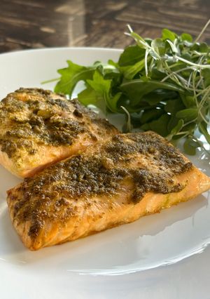 コストコサーモン🐟ペストジェノベーゼ焼き-レシピのメイン写真