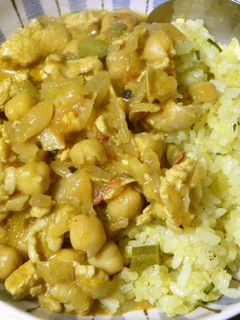 ひよこ豆とインゲンと鶏肉のインドカレー☆-レシピのメイン写真