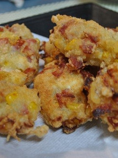 ベーコンとコーンと豆腐の揚げ物-レシピのメイン写真