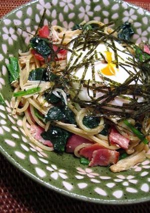 ベーコンとほうれん草のとろ~り和風パスタ-レシピのメイン写真