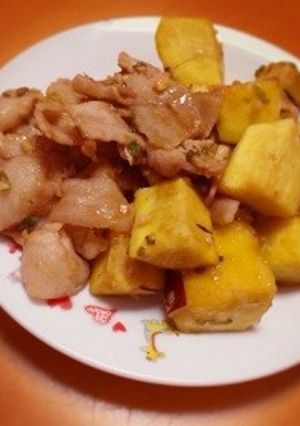 さつまいもと豚バラの甘辛炒め-レシピのメイン写真
