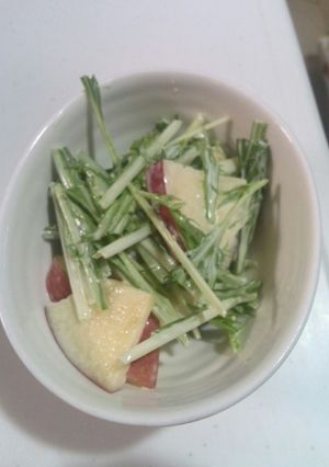 水菜とりんごのサラダ-レシピのメイン写真