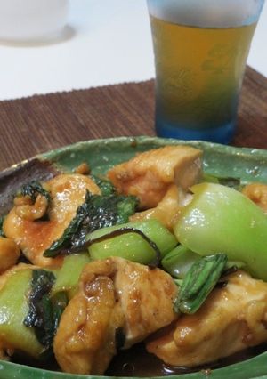 鶏むね肉とチンゲン菜の塩昆布炒め-レシピのメイン写真