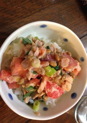 夏にピッタリ♪ツナトマト納豆丼-レシピのメイン写真