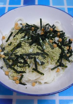 お茶漬けの素×素麺（大人向けで和え麺風）-レシピのメイン写真