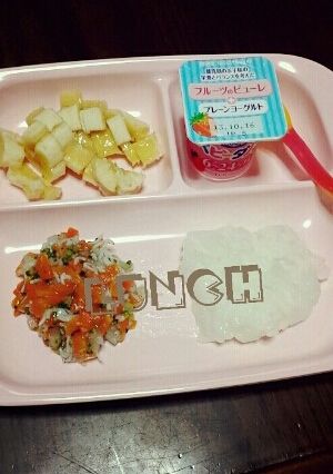 野菜としらすのおかずプレート／離乳食中期-レシピのメイン写真