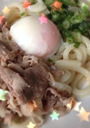 はなまるうどん風☆塩豚温玉ぶっかけ-レシピのメイン写真