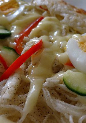 夏の素麺で加賀丸いもの秋焼きピザ-レシピのメイン写真