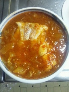 7月10日晩飯 【鱈のミートソース煮込】-レシピのメイン写真
