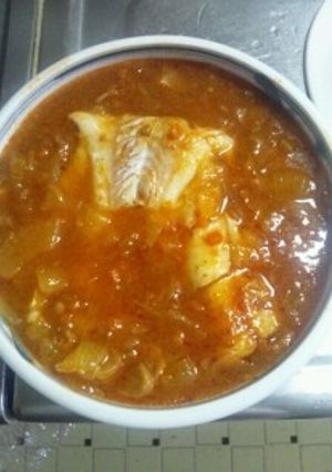 ７月１０日晩飯　【鱈のミートソース煮込】-レシピのメイン写真