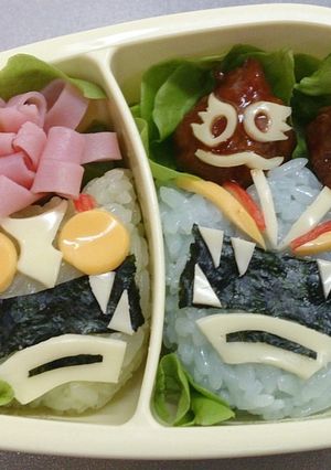 マブヤー＆ガナシー キャラ弁-レシピのメイン写真