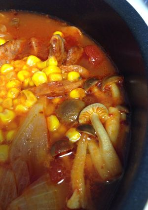うま辛ピリ辛トマト鍋-レシピのメイン写真