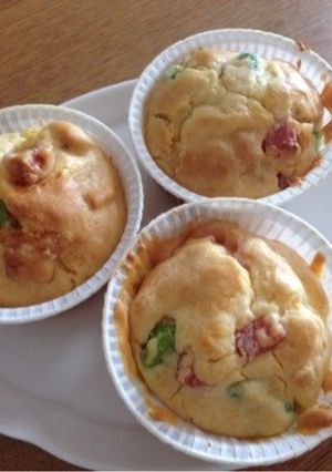 ベーコンとチーズ、枝豆のお惣菜マフィン-レシピのメイン写真